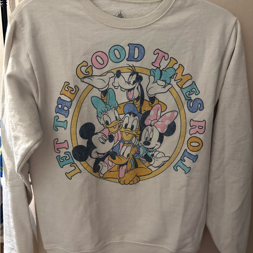 Disney Cream Crewneck with Black Neckline Detail - Picture 2 of 5